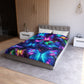 Giovanni Guercio - NEON Butterflies Microfiber Duvet Cover