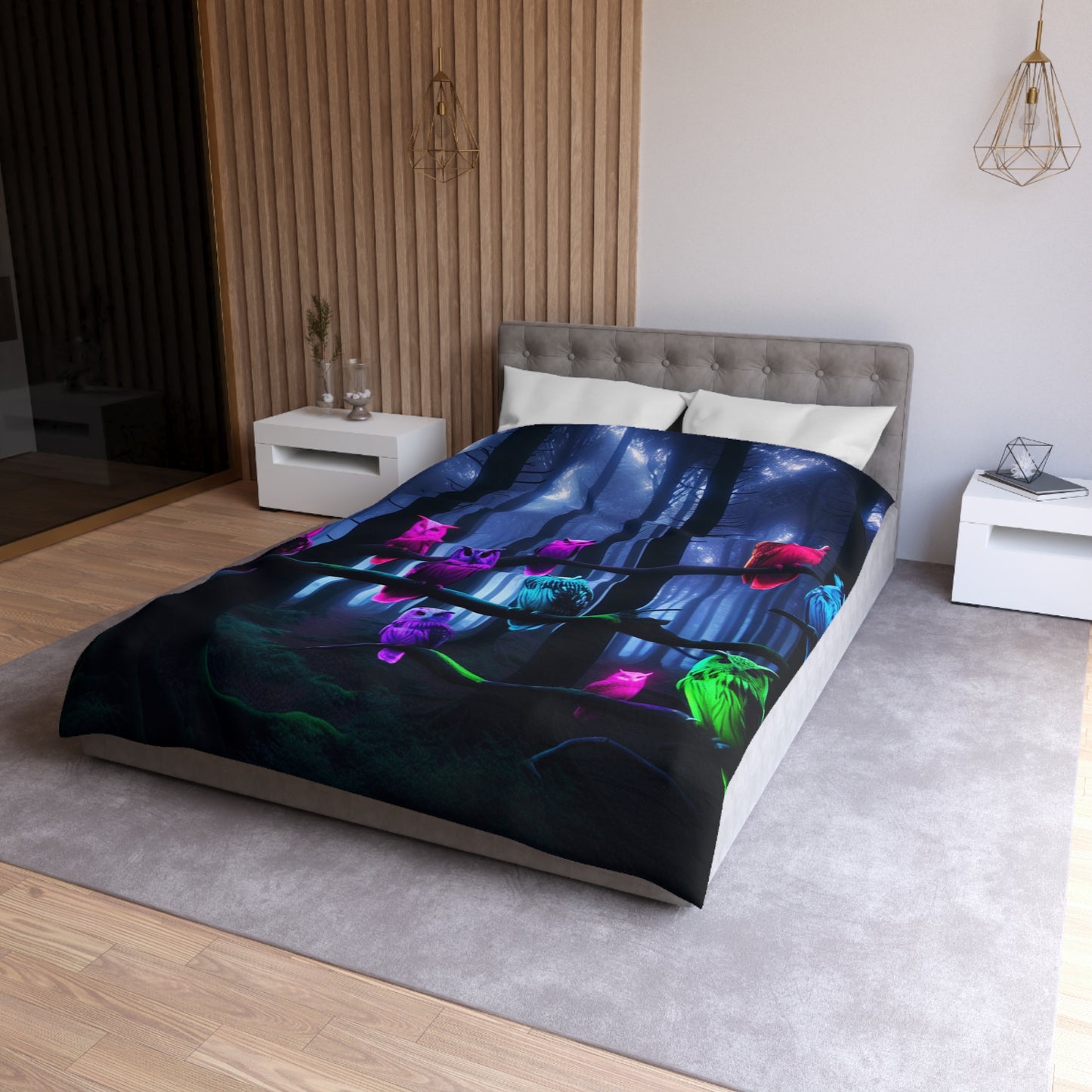 Gianni di Firenze - NEON Owls Microfiber Duvet Cover