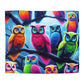 Felipeo da Pintorelli - NEON Owls Microfiber Duvet Cover
