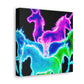 Neon Rainbow Unicorns NEON Unicorns Art Canvas