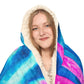 "Neon Unicorn Fantasy" - NEON Unicorns Art Hooded Snuggle Blanket