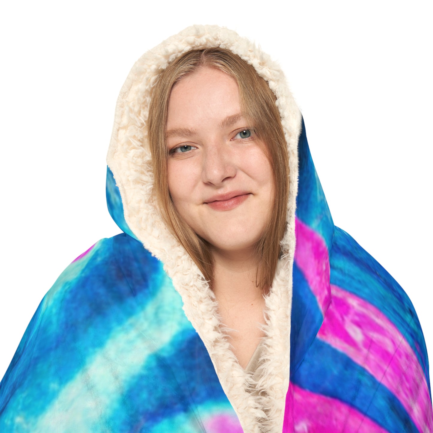 "Neon Unicorn Fantasy" - NEON Unicorns Art Hooded Snuggle Blanket