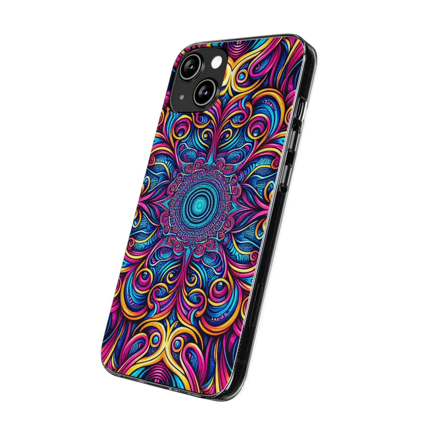 "Fantasia of Fluorescence" Infinity Patterns Art Polycarbonate Phone Case Samsung Galaxy s21 s22 Google Pixel 6 Iphone 11 12 13 14 Pro Max Mini Plus