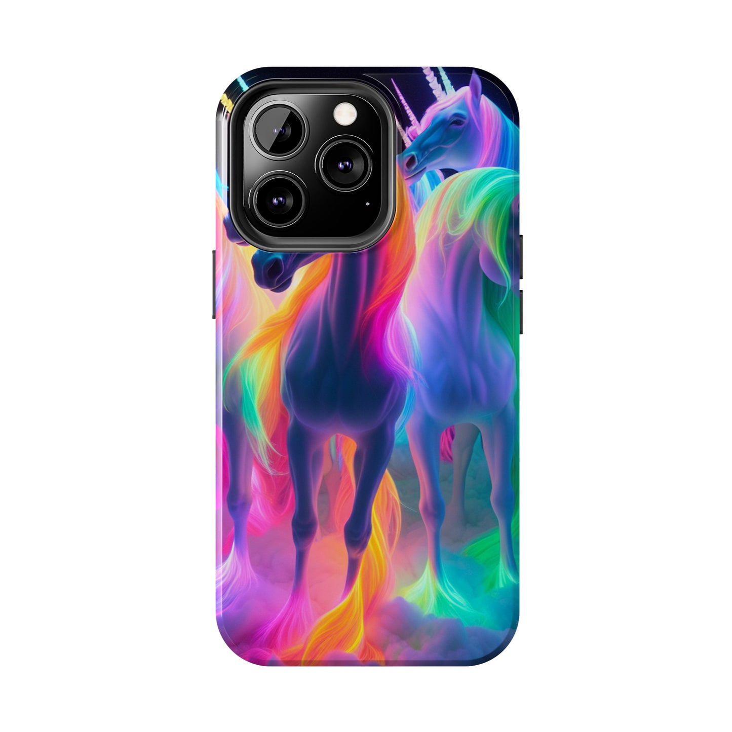 Vividly Rainbow Dreaming NEON Unicorns Tough Phone Case