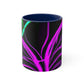 Vivid Nectarine Glitter Flutter Butterflies 11oz Mug