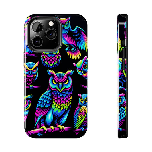 Neon Glowing Owls. NEON Owls Tough Phone Case