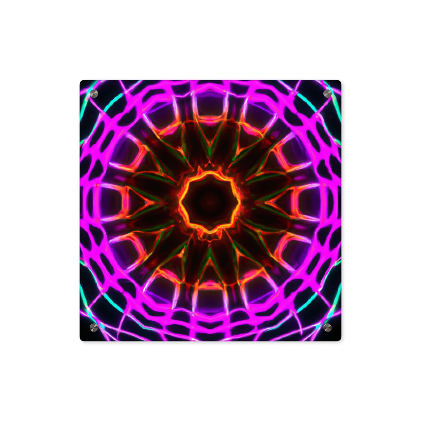 Neon Infinity Reverie. Trippy Infinity Patterns Acrylic Art Panel