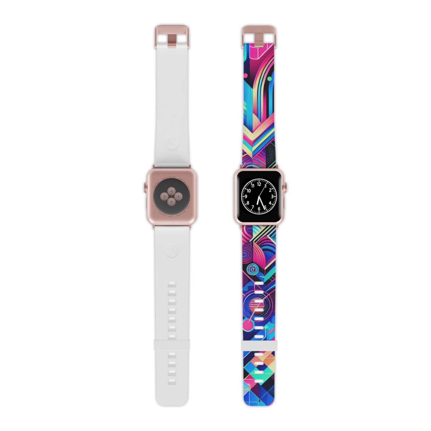 "Neon Glitchscape" - Trippy Infinity Patterns Iwatch Band