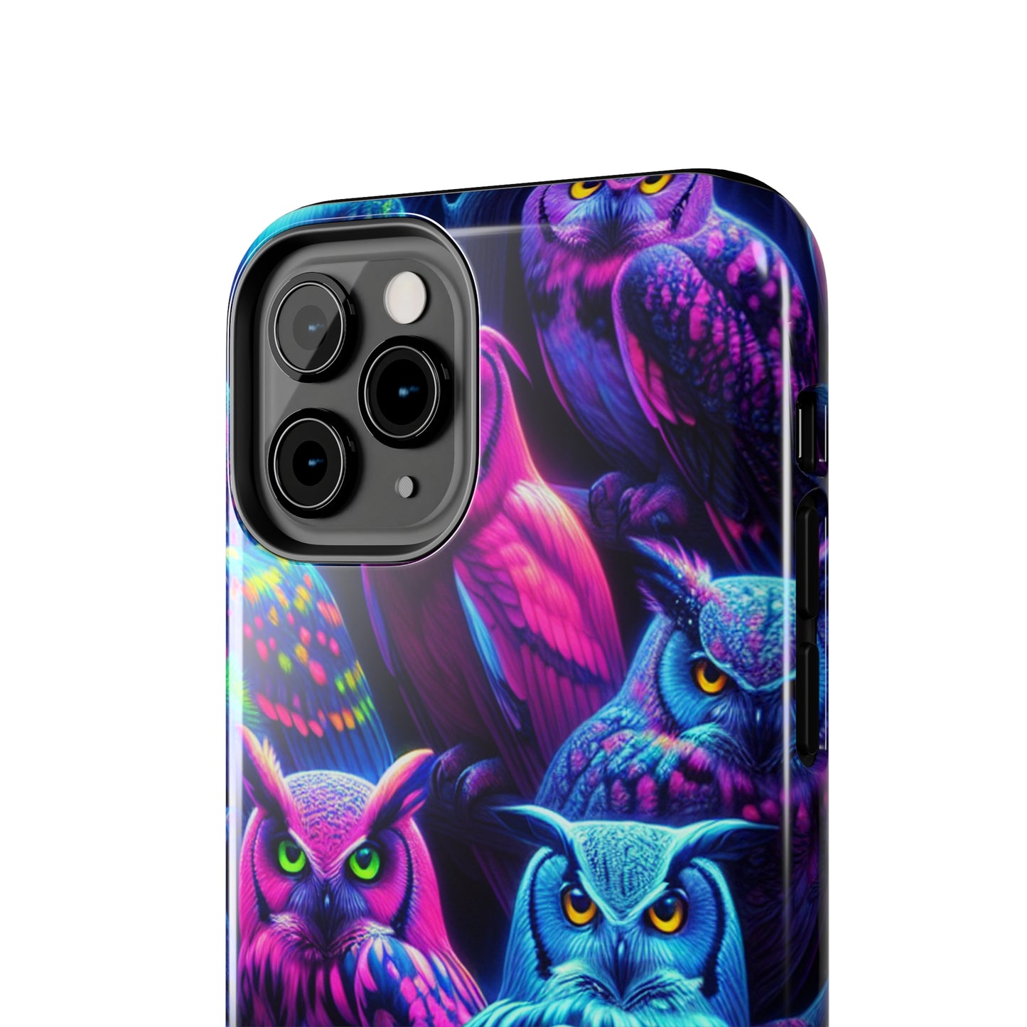 "Vivid Neon Nocturnal Symphony" NEON Owls Tough Phone Case