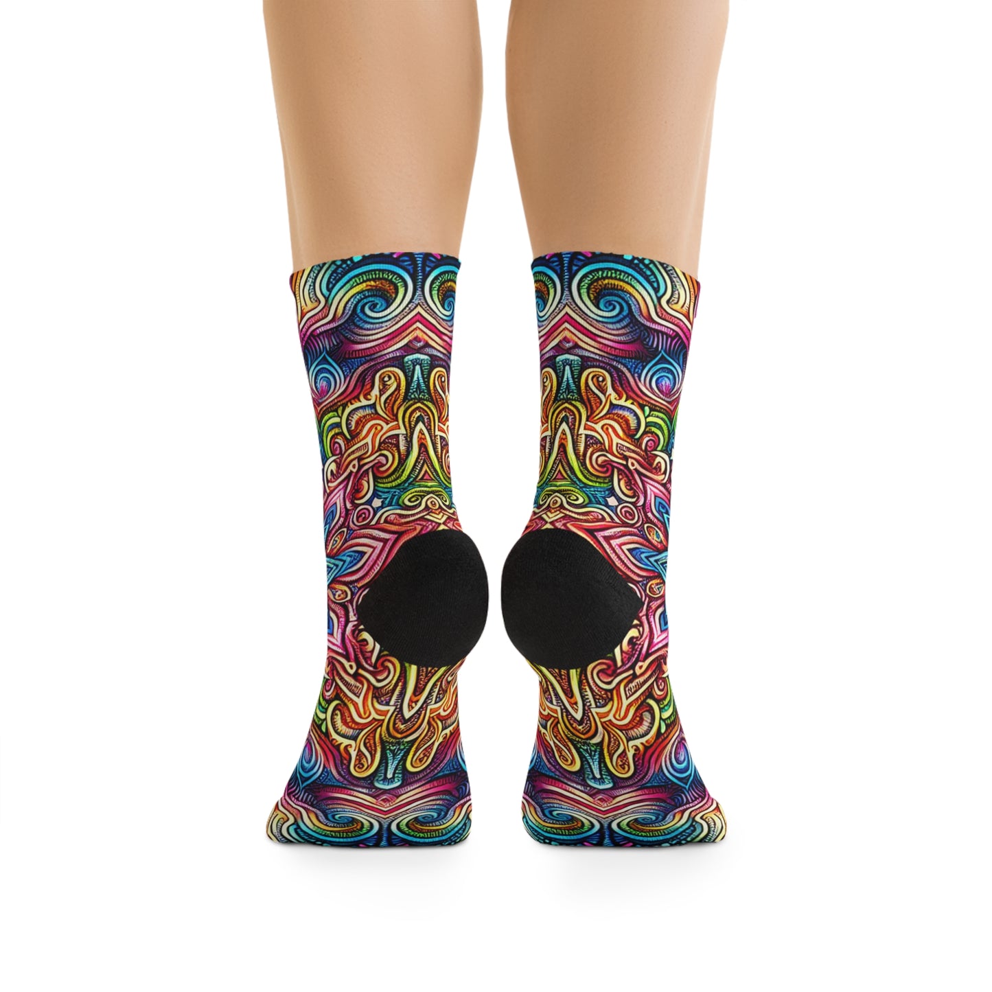TDB Rainbow Infinity Glitter Burst. Trippy Recycled Poly Socks