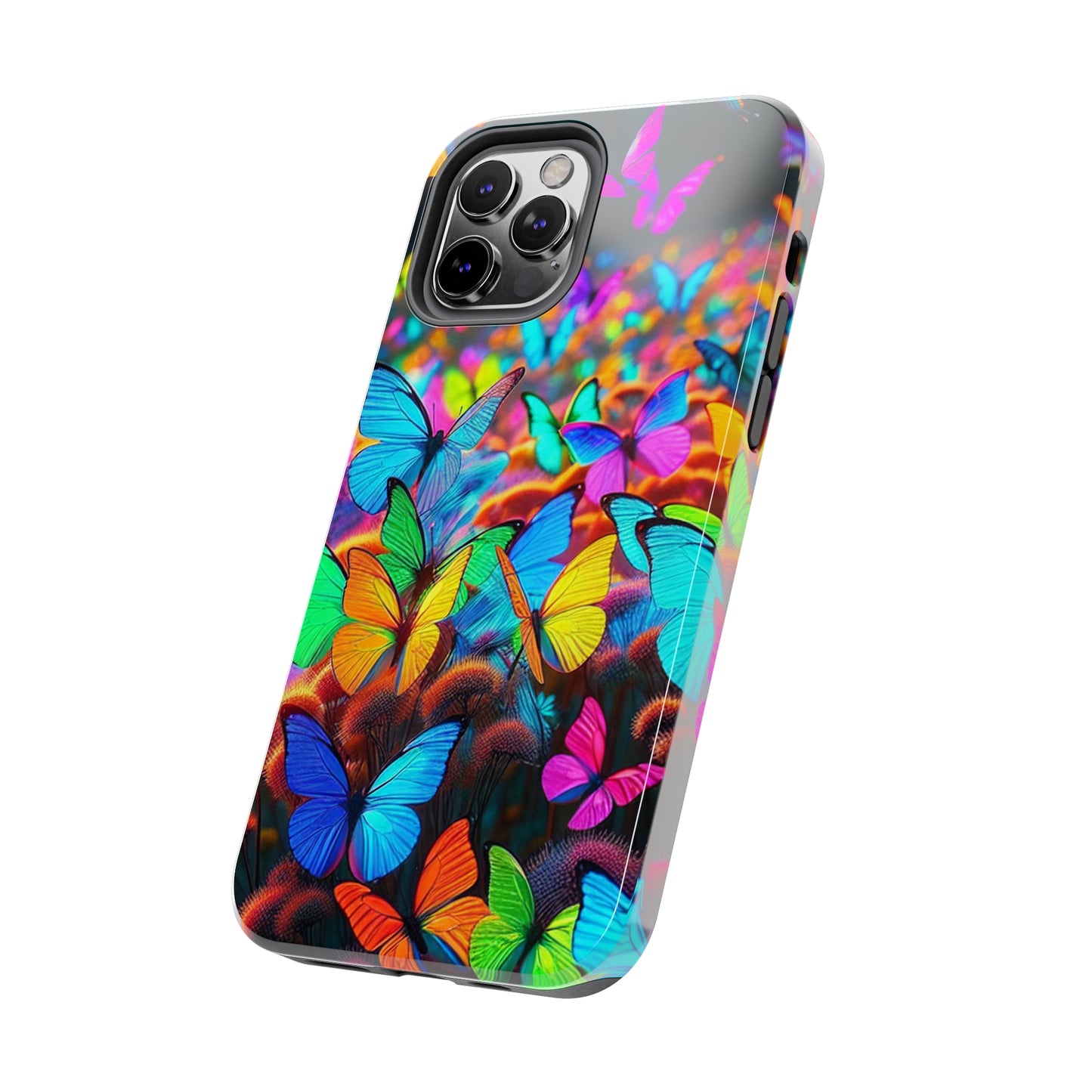 "Neon Butterfly Mural" NEON Butterflies Tough Phone Case Iphone 6 7 8 9 10 11 12 13 14 SE X XR XS Pro Max Mini Plus