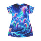 Neon Rainbow Unicorns Neon Unicorns Womans T Shirt Dress