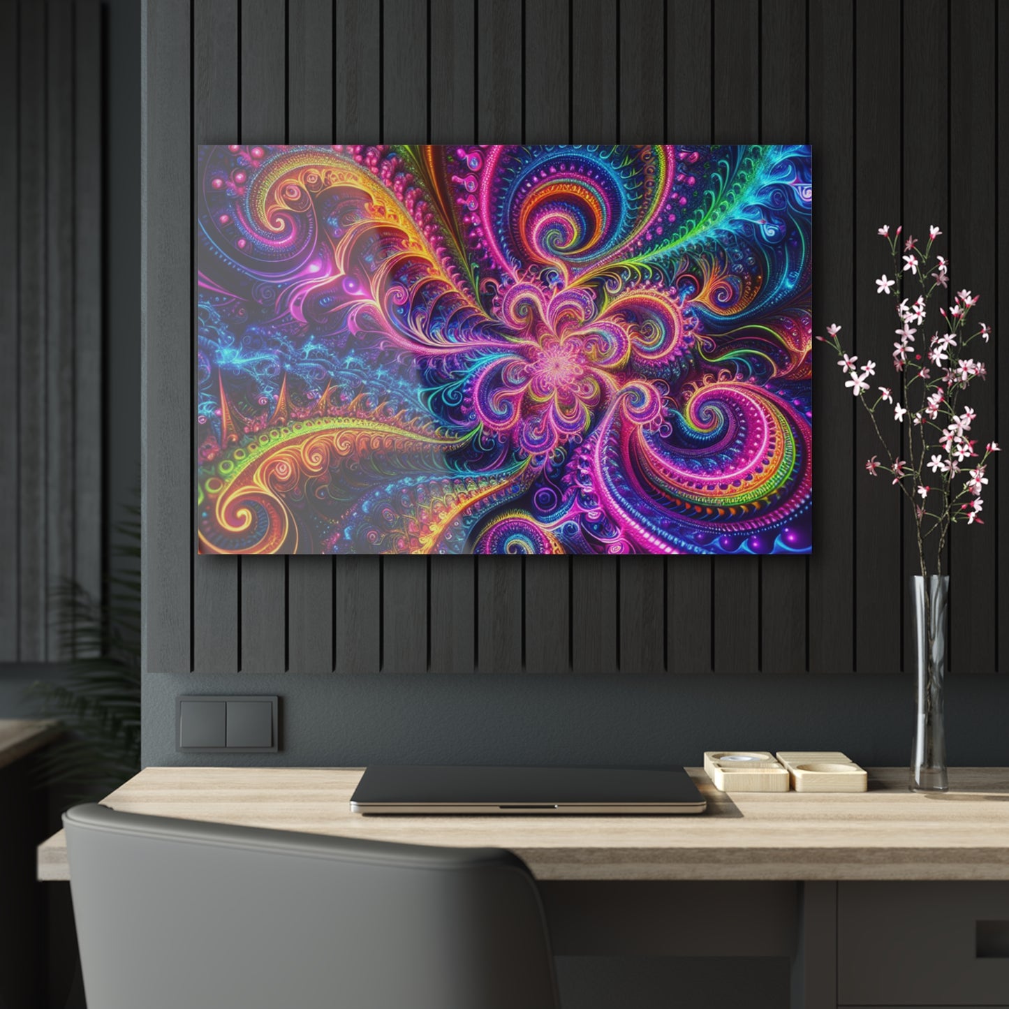 Quantum Prismatic Visions. Trippy infity Pattern 1/4" Glossy Acrylic Art