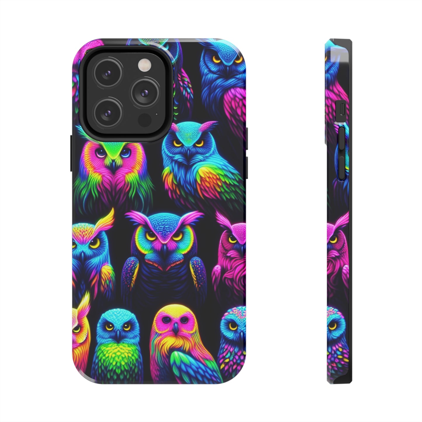 "Nocturnal Neon Glow" NEON Owls Tough Phone Case