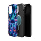 Neon Glitterbug Heaven. Neon Butterflies and Mushrooms Premium Art Magsafe Magnet Tough IPhone 13 14 15 Pro Plus Max and Mini in Matte and Glossy Phone cases