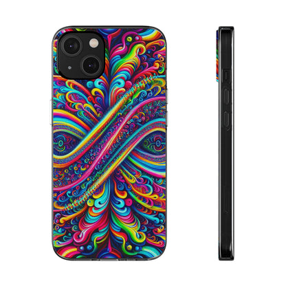 'Infinite Neon Illusion' Infinity Patterns Art Polycarbonate Phone Case