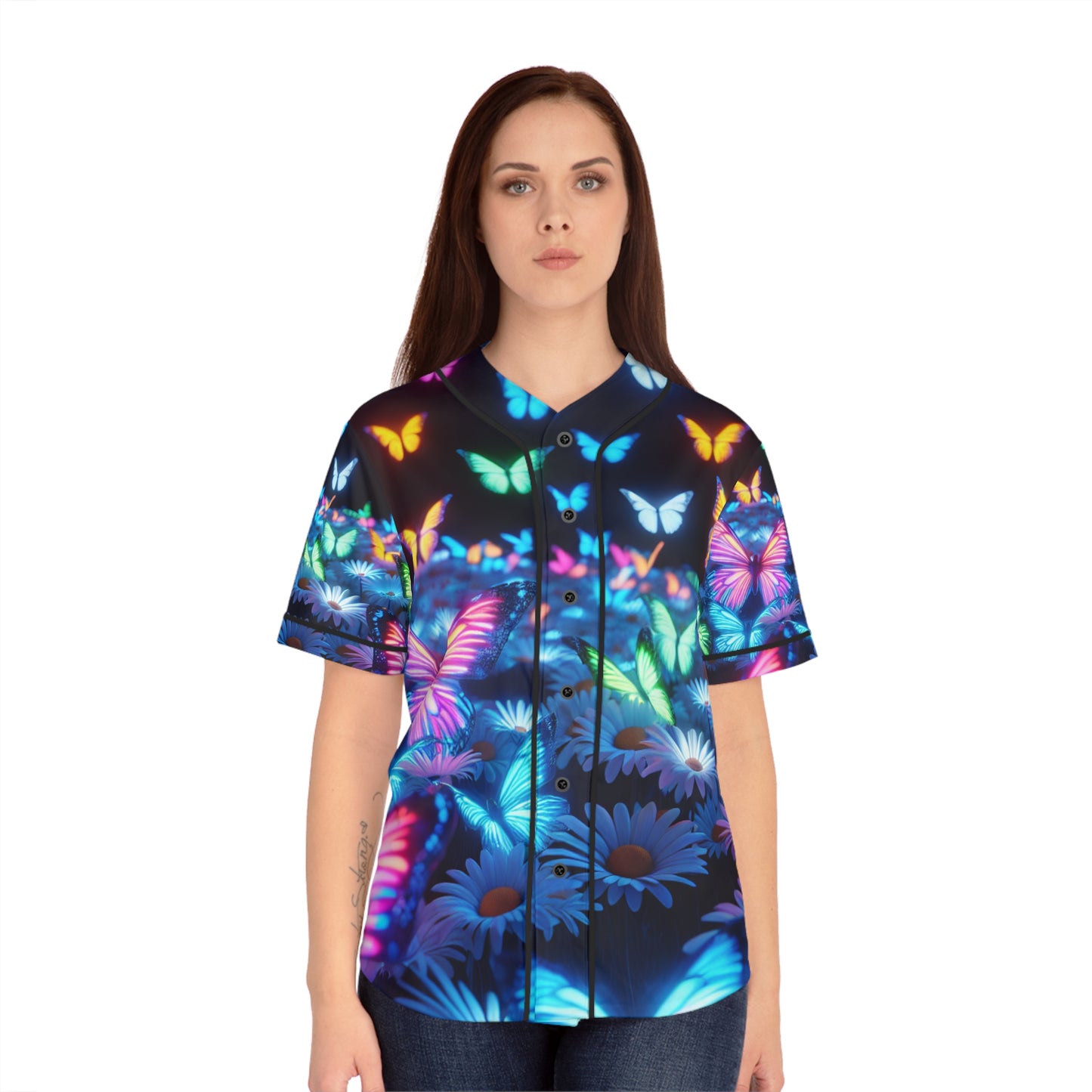 Enchanted Neon Butterfly Renaissance. Neon Butterflies Womans Jersey