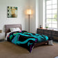 "Neon Foliage Festivity" Butterflies & Mushrooms Comforter Blanket