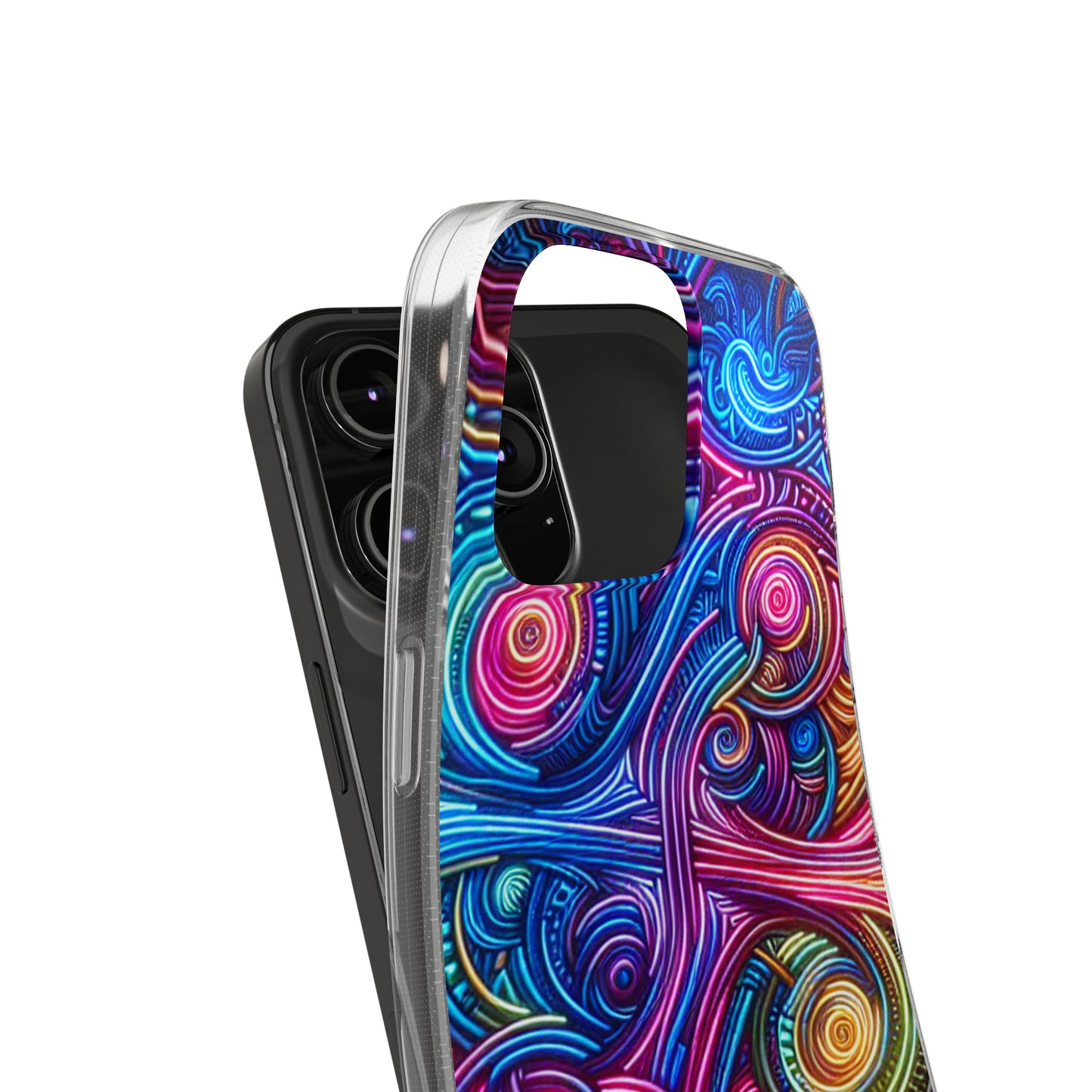 Vibrant Trippy Neon Infinity Ripples. Infinity Patterns Art Polycarbonate Phone Case Samsung Galaxy s21 s22 Google Pixel 6 Iphone 11 12 13 14 Pro Max Mini Plus
