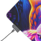 Neon Nocturnal Composition. NEON Owls Art LED Mousepad