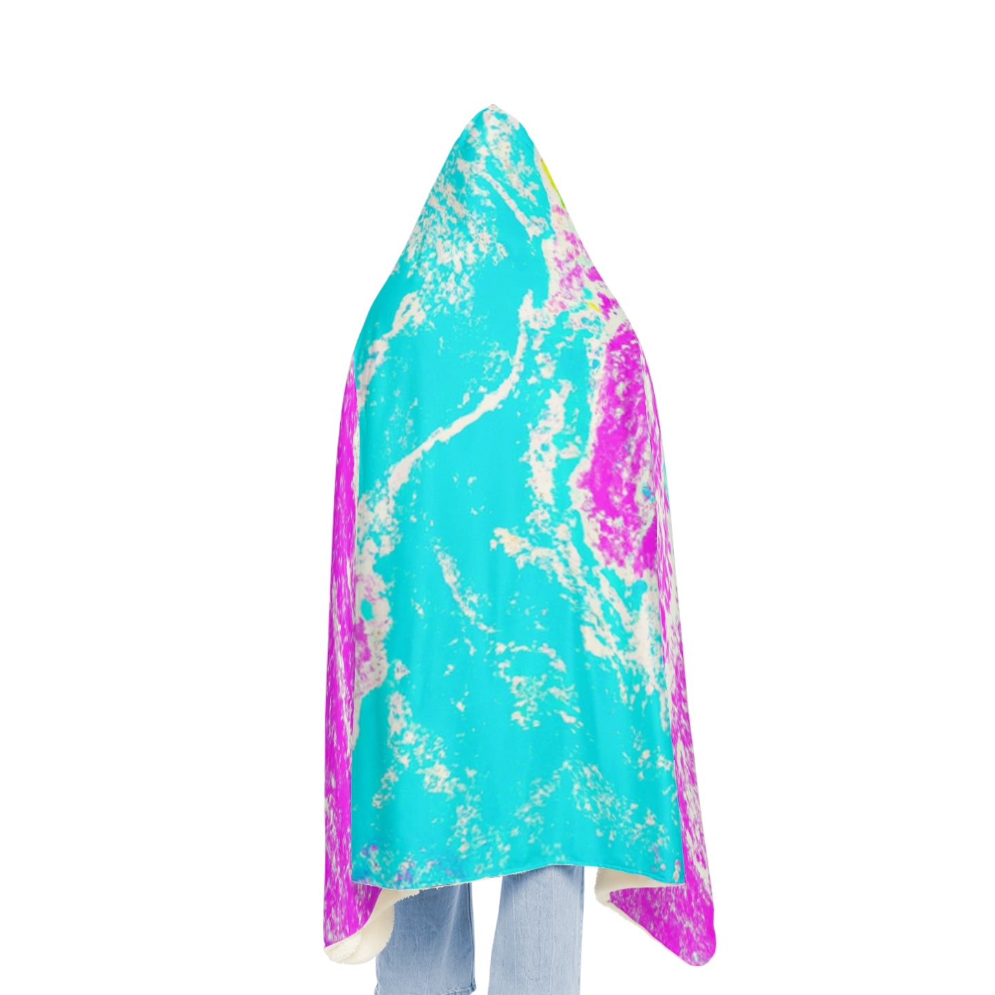 "Aurora's Rainbow Unicorns" - NEON Unicorns Art Hooded Snuggle Blanket