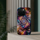Cosmic Chromatic Mirage. Neon Trippy Infinity Patterns Premium Art Magsafe Magnet Tough IPhone 13 14 15 Pro Plus Max and Mini in Matte and Glossy Phone cases