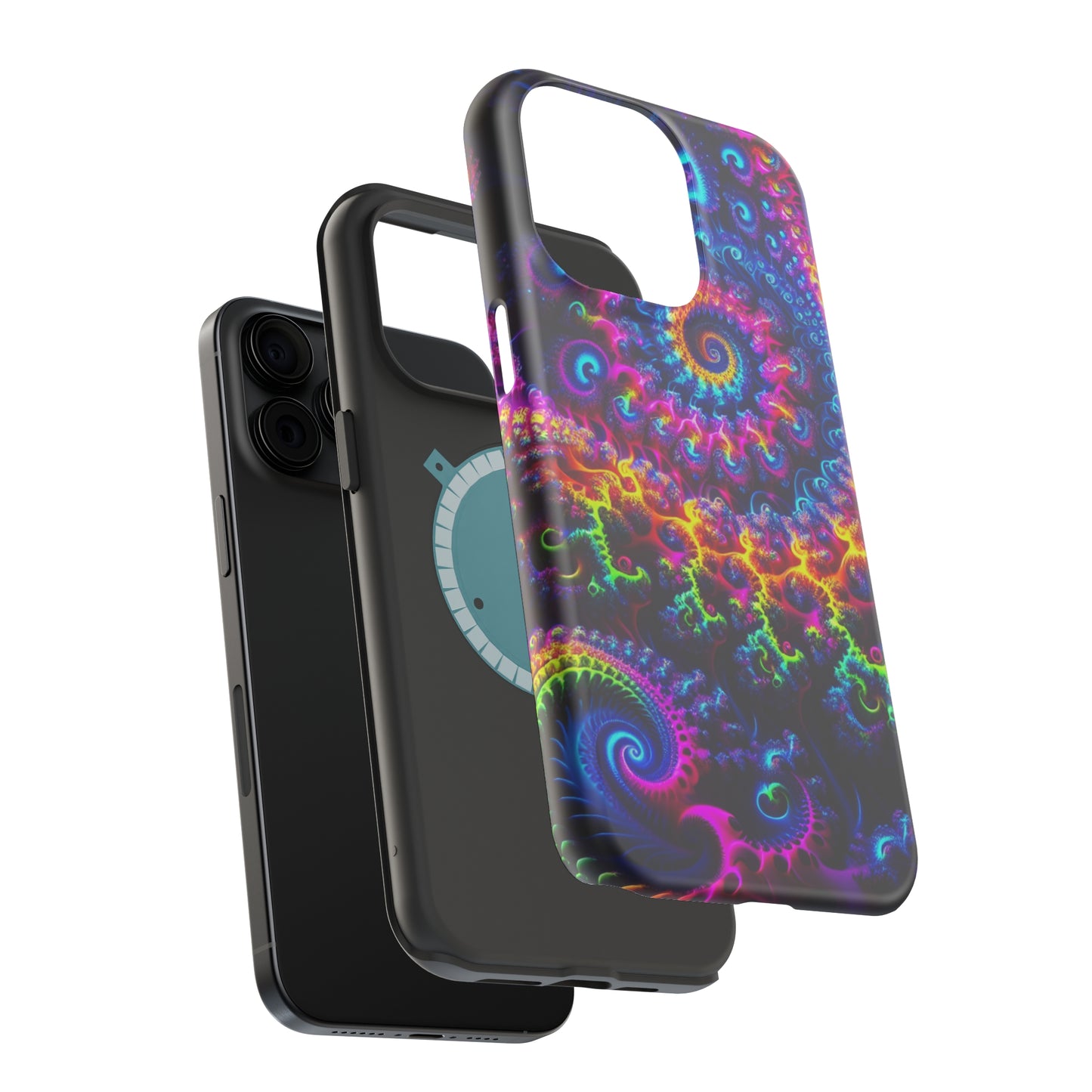 Twilight Infinyscape Neon Trippy Infinity Patterns Premium Art Magsafe Magnet Tough IPhone 13 14 15 Pro Plus Max and Mini in Matte and Glossy Phone cases