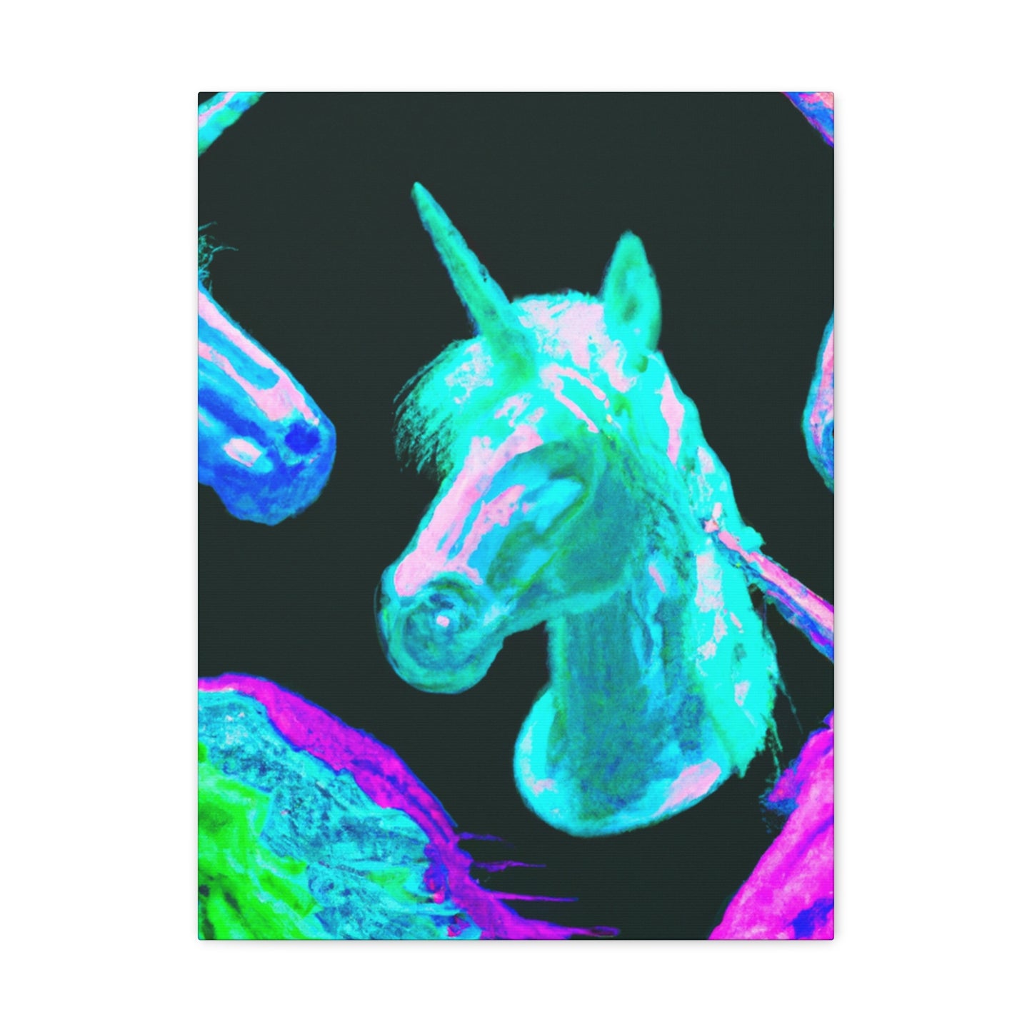 Neon Unicorn Palooza NEON Unicorns Art Canvas