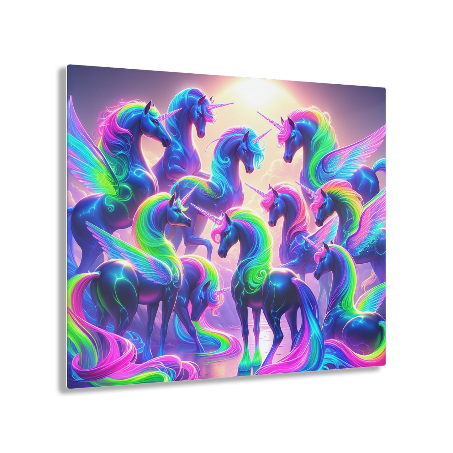 Neon Unicorns Dreamscape NEON Unocrons Art 1/4" Glossy Acrylic Art