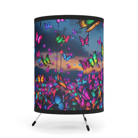 "Neon Buzz" - NEON Butterflies Art Tripod Lamp