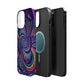 Cosmic Quasar Dreams. Neon Trippy Infinity Patterns Premium Art Magsafe Magnet Tough IPhone 13 14 15 Pro Plus Max and Mini in Matte and Glossy Phone cases