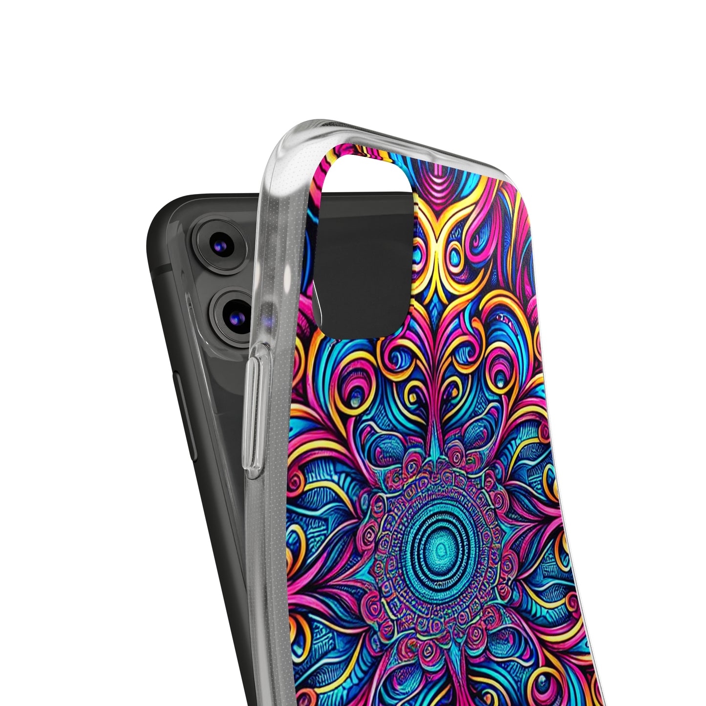 "Fantasia of Fluorescence" Infinity Patterns Art Polycarbonate Phone Case Samsung Galaxy s21 s22 Google Pixel 6 Iphone 11 12 13 14 Pro Max Mini Plus
