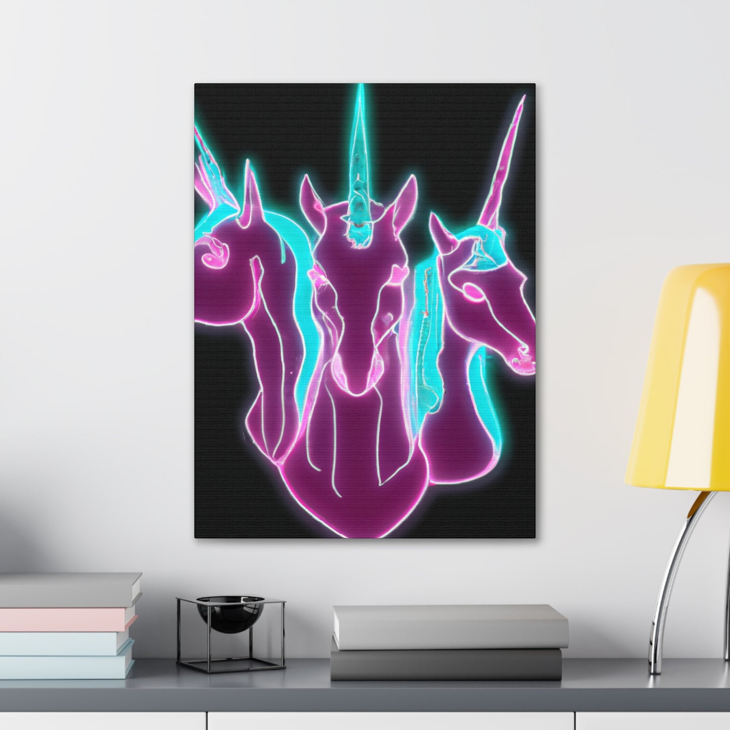 "Neon Unicorn Posse" NEON Unicorns Art Canvas