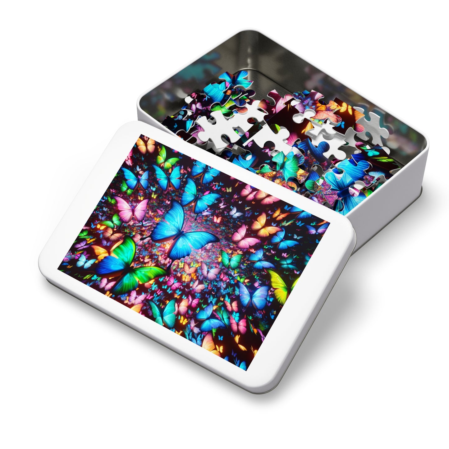 NeoButterFlySwarm. - Neon Butterflies Puzzle30, 110, 252, and 1000 Pieces