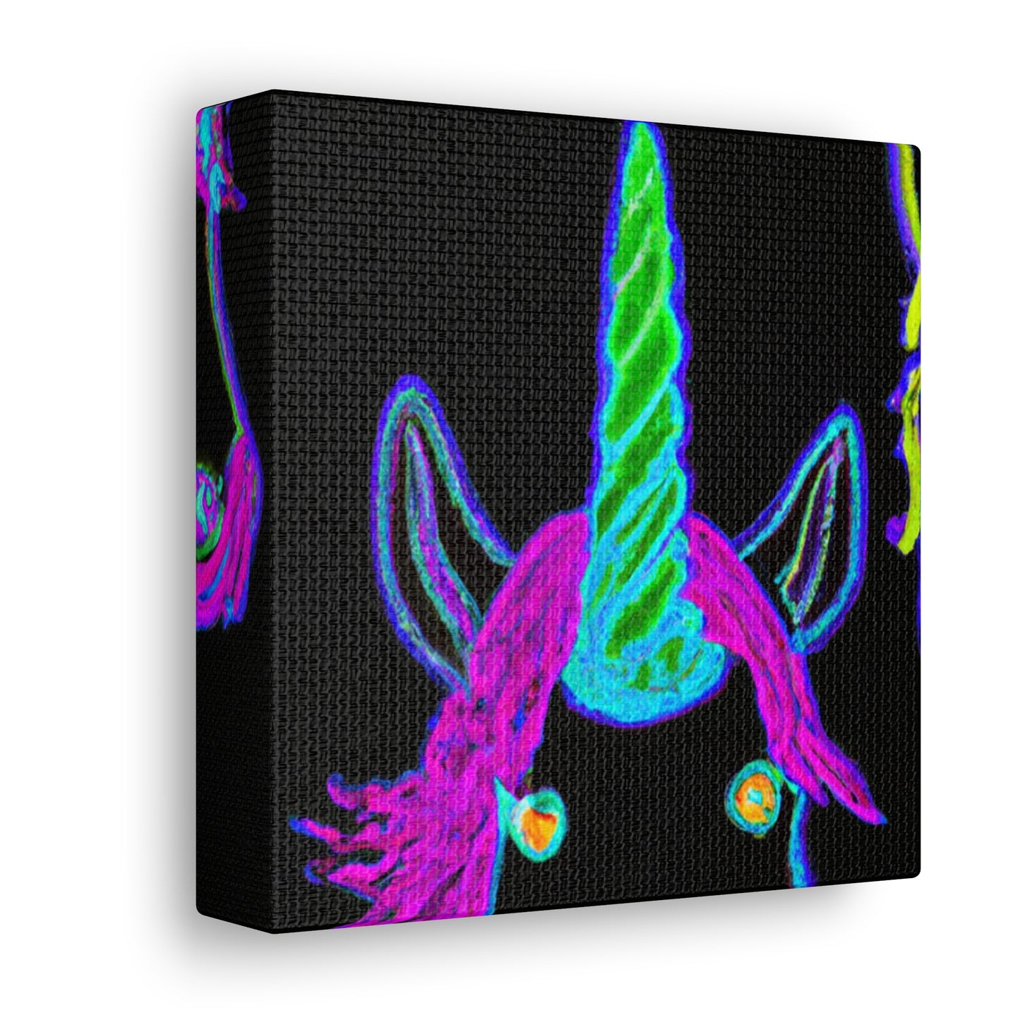 Vibrant Neon Magic. NEON Unicorns Art Canvas