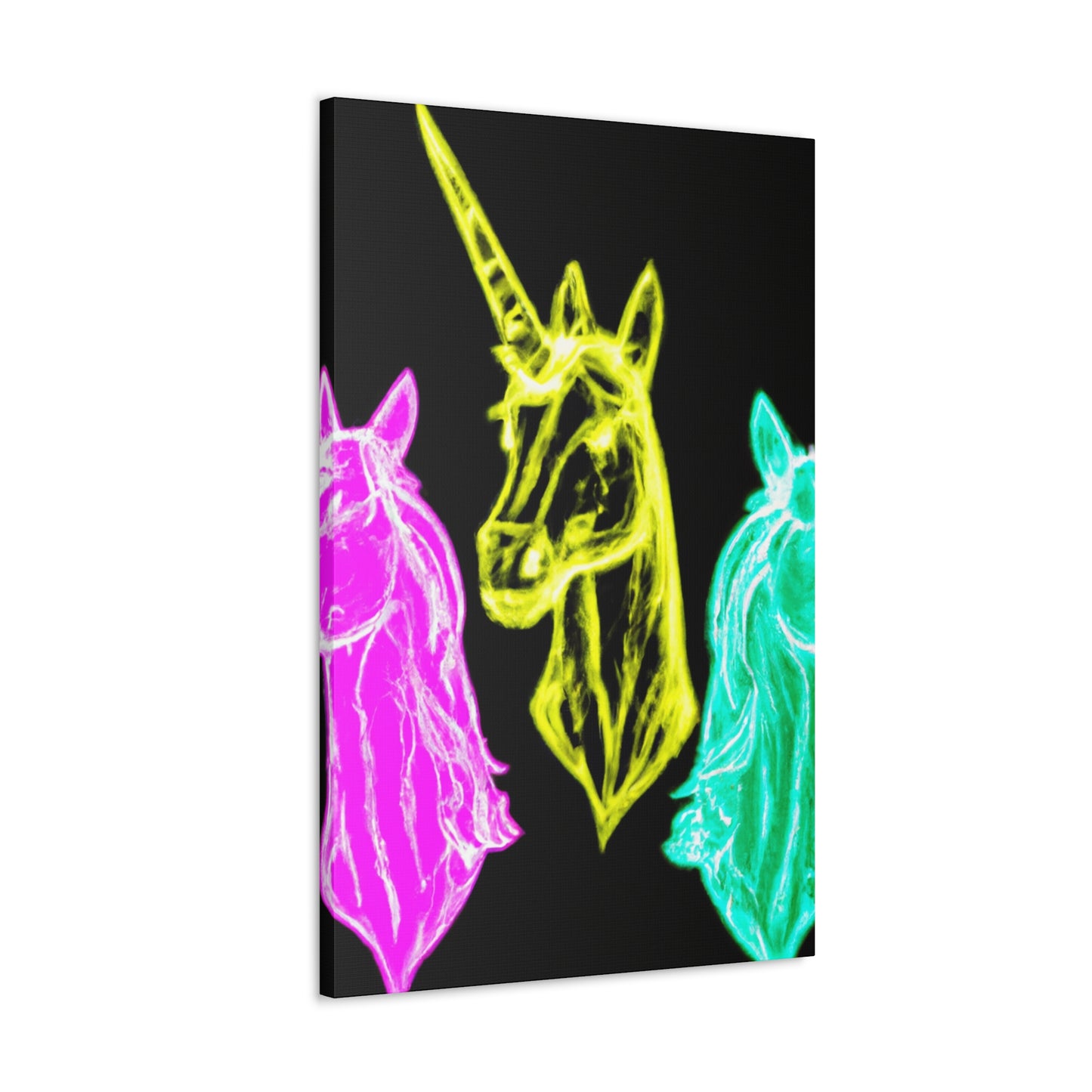 "Neon Unicorn Glow" NEON Unicorns Art Canvas