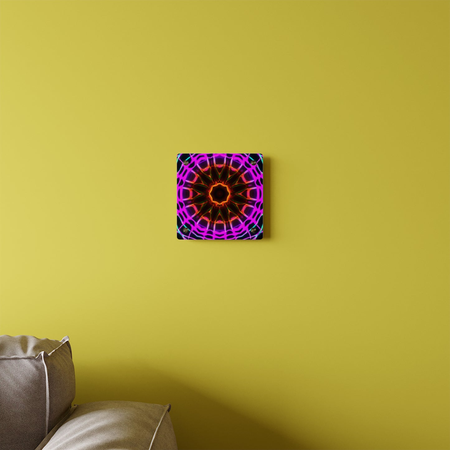 Neon Infinity Reverie. Trippy Infinity Patterns Acrylic Art Panel