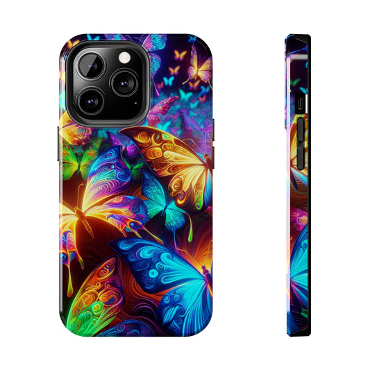 Neon Moth Mayhem. NEON Butterflies Tough Phone Case