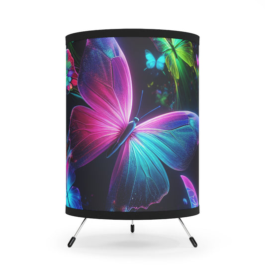 Neon Flutteraby Splendor - NEON Butterflies Art Tripod Lamp