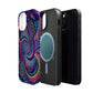 Cosmic Quasar Dreams. Neon Trippy Infinity Patterns Premium Art Magsafe Magnet Tough IPhone 13 14 15 Pro Plus Max and Mini in Matte and Glossy Phone cases