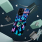 "Fantasia of Neon Butterflies" Neon Butterflies Premium Art Magsafe Magnet Tough IPhone 13 14 15 Pro Plus Max and Mini in Matte and Glossy Phone cases