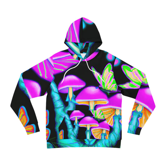 "Electric Neon Fantasia" - Butterflies & Mushrooms AOP Hoodie