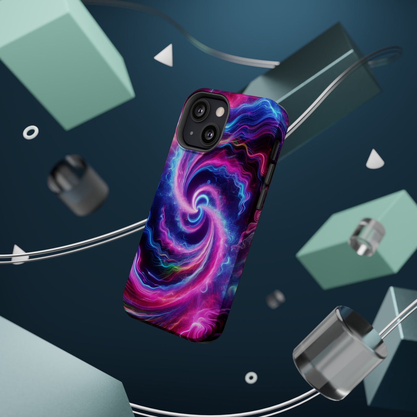 Infinite Neon Horizon Neon Trippy Infinity Patterns Premium Art Magsafe Magnet Tough IPhone 13 14 15 Pro Plus Max and Mini in Matte and Glossy Phone cases
