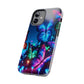 "Electric Morpho Rain" NEON Butterflies Tough Phone Case Iphone  7 8 9 10 11 12 13 14 SE X XR XS Pro Max Mini Plus