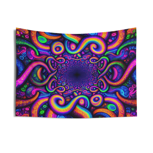 Tantric Prismatic Chromaticity. Infinity Patterns Art Tapestry