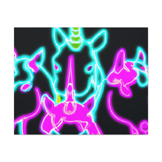 Neon Unicorns Galore! NEON Unicorns Art Canvas