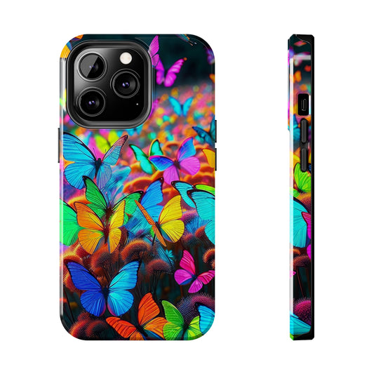 "Neon Butterfly Mural" NEON Butterflies Tough Phone Case Iphone 6 7 8 9 10 11 12 13 14 SE X XR XS Pro Max Mini Plus