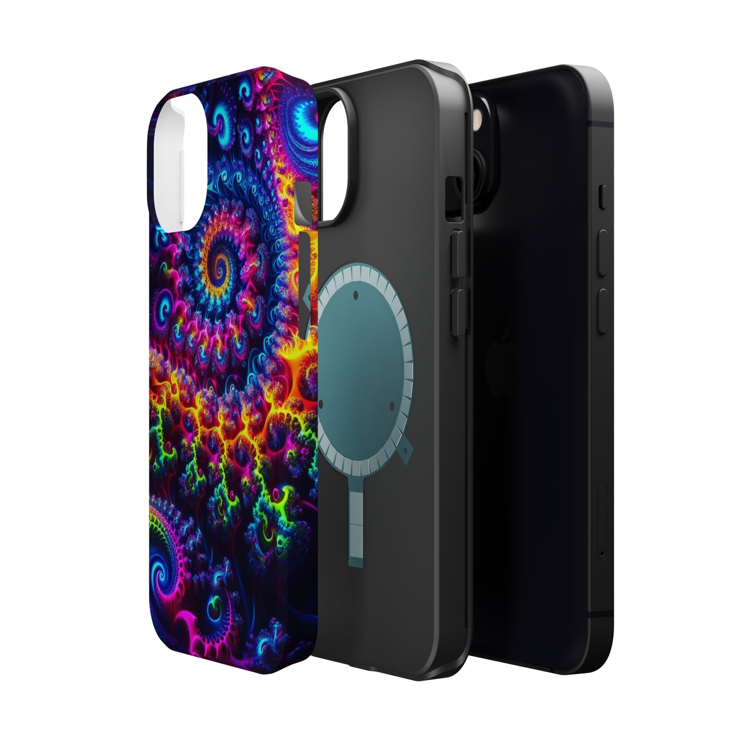 Twilight Infinyscape Neon Trippy Infinity Patterns Premium Art Magsafe Magnet Tough IPhone 13 14 15 Pro Plus Max and Mini in Matte and Glossy Phone cases