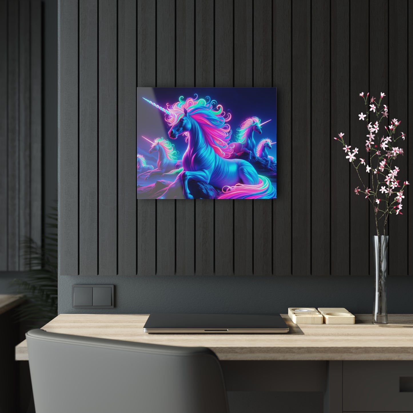 "Rainbow Mania" NEON Unocrons Art 1/4" Glossy Acrylic Art