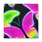 "Neon Butterfly Aurora" Neon Butterflies  Art Canvas